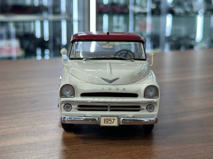 1/24 Diecast Danbury Mint Dodge Sweptside D100 Pickup Truck (1957) – Red & Beige (Full Opening, Limited Edition)