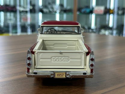 1/24 Diecast Danbury Mint Dodge Sweptside D100 Pickup Truck (1957) – Red & Beige (Full Opening, Limited Edition)