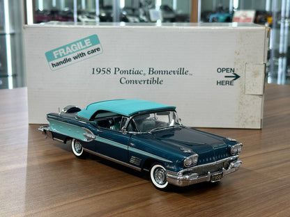 1/24 Diecast Pontiac Bonneville Convertible 1958 Torquoise – Danbury Mint Limited Edition