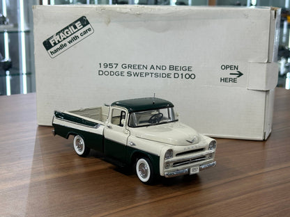 1/24 Diecast Danbury Mint Dodge Sweptside D100 Pickup Truck (1957) – Green & Beige –  Limited Edition