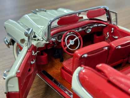 1/24 Diecast  Danbury Mint Oldsmobile Super Eighty?Eight Convertible (1955) – Red & White  Limited Edition