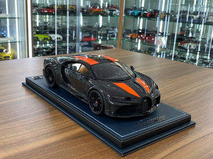 Exclusive MR Collection Models Bugatti Chiron Super Sport Resin - Carbon/Orange Line | Limited Edition!