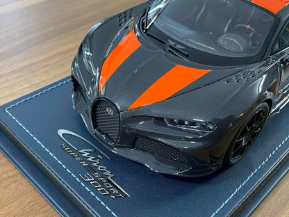 Exclusive MR Collection Models Bugatti Chiron Super Sport Resin - Carbon/Orange Line | Limited Edition!