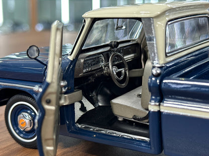 Chevrolet C10 Pickup Truck 1966 – Dark Blue – 1:24 Diecast (Full Opening)