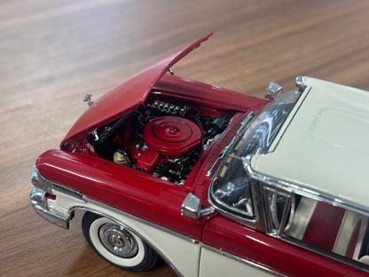 The Danbury Mint Mercury Turnpike Cruiser 1957 – Red with Ivory Top – 1:24 Diecast Model (Full Opening, Limited Edition)