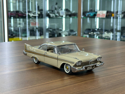 The Danbury Mint Plymouth Fury Hard Top 1958 – Champagne Beige Metallic – 1:24 Diecast Model (Full Opening, Limited Edition)
