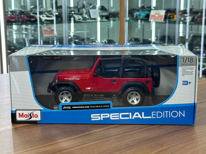 1/18 Diecast Maisto Jeep Wrangler Rubicon in Red