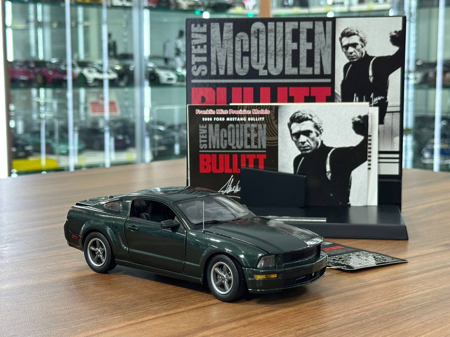 Franklin Mint Ford Mustang McQueen Bullitt 2008 – 1/24 Diecast Dark Green (Limited Edition)