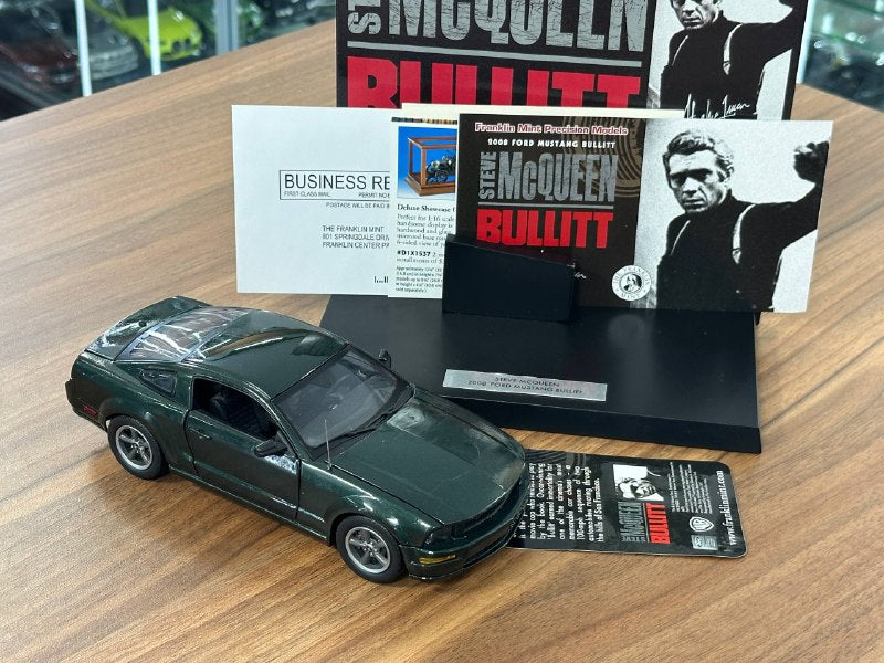 Franklin Mint Ford Mustang McQueen Bullitt 2008 – 1/24 Diecast Dark Green (Limited Edition)