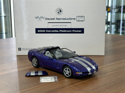 Franklin Mint Chevrolet Corvette Platinum Convertible 2000 – 1/24 Diecast Dark Blue (Limited Edition)
