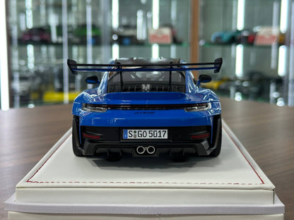 IVY Merit Porsche 911 GT3 RS (992) – Shark Blue / Blue Wheel Rim – 1:18 Resin Model ( Limited 15 pcs)