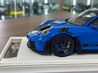 IVY Merit Porsche 911 GT3 RS (992) – Shark Blue / Blue Wheel Rim – 1:18 Resin Model ( Limited 15 pcs)
