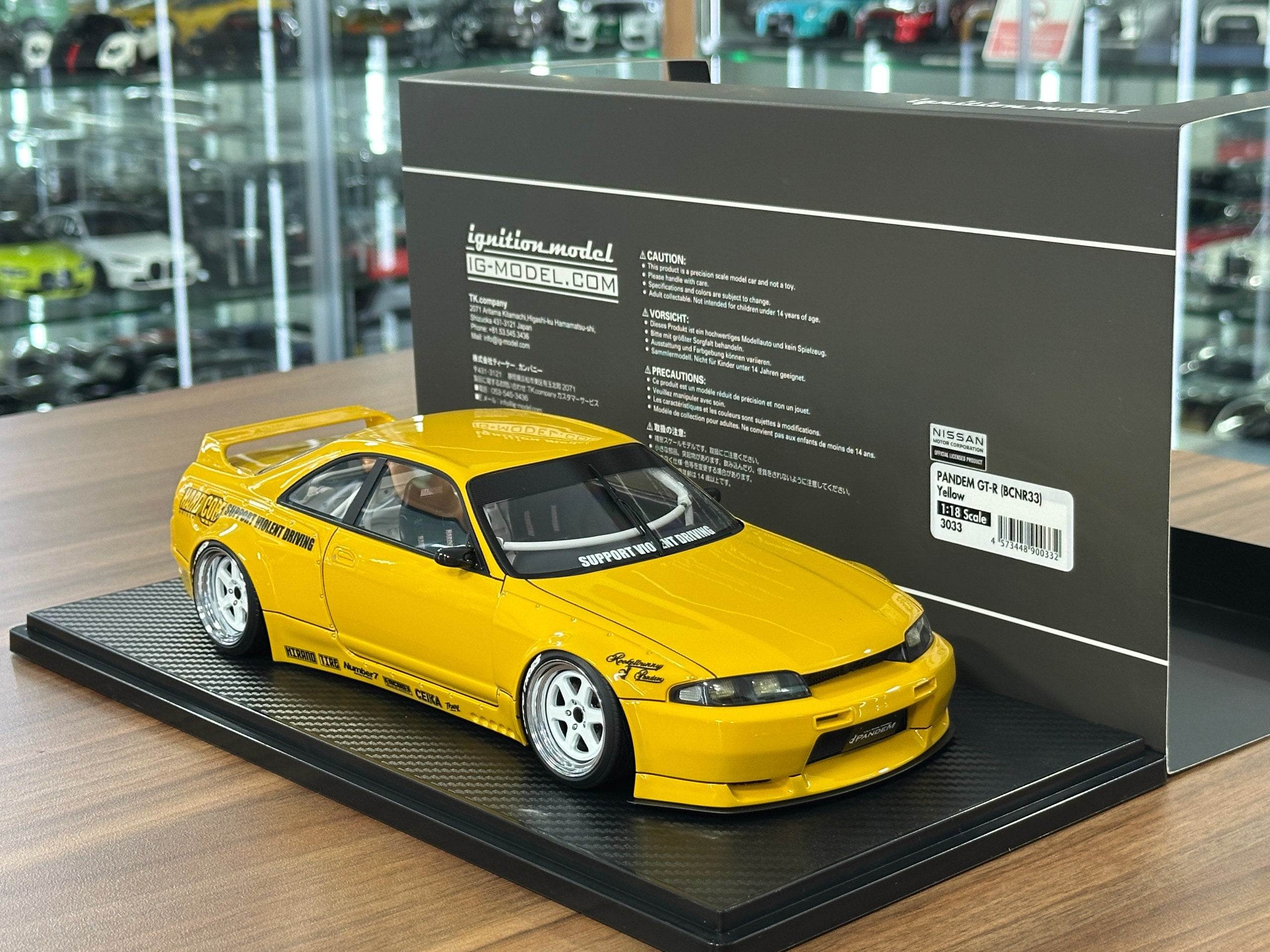 Nissan Skyline GT-R R33 Pandem Yellow 1/18 Resin Model – dturman.com