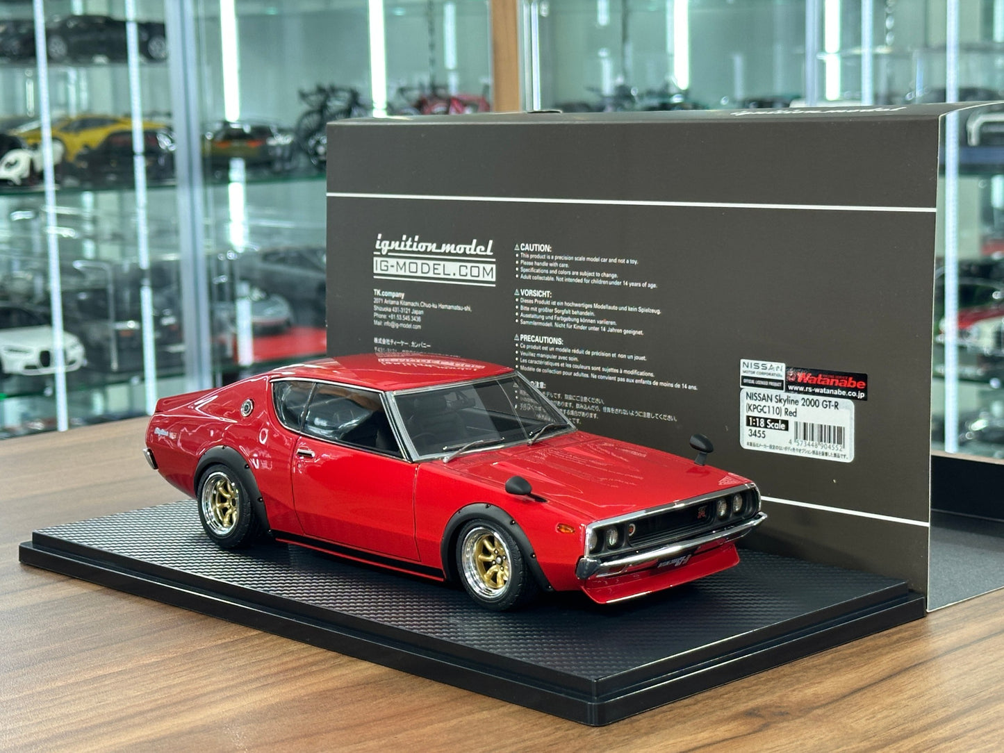 1/18 Resin Ignition Model Nissan Skyline 2000 GT-R KPGC110 – Red