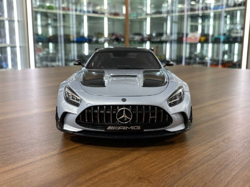 1/18 diecast Norev Dealer Edition Mercedes Benz AMG GT Black Series in high tech silver