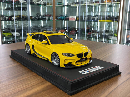 AutoBarn BMW M235i DARWIN PRO 1:18 resin model in Yellow – limited edition for Dubai collectors