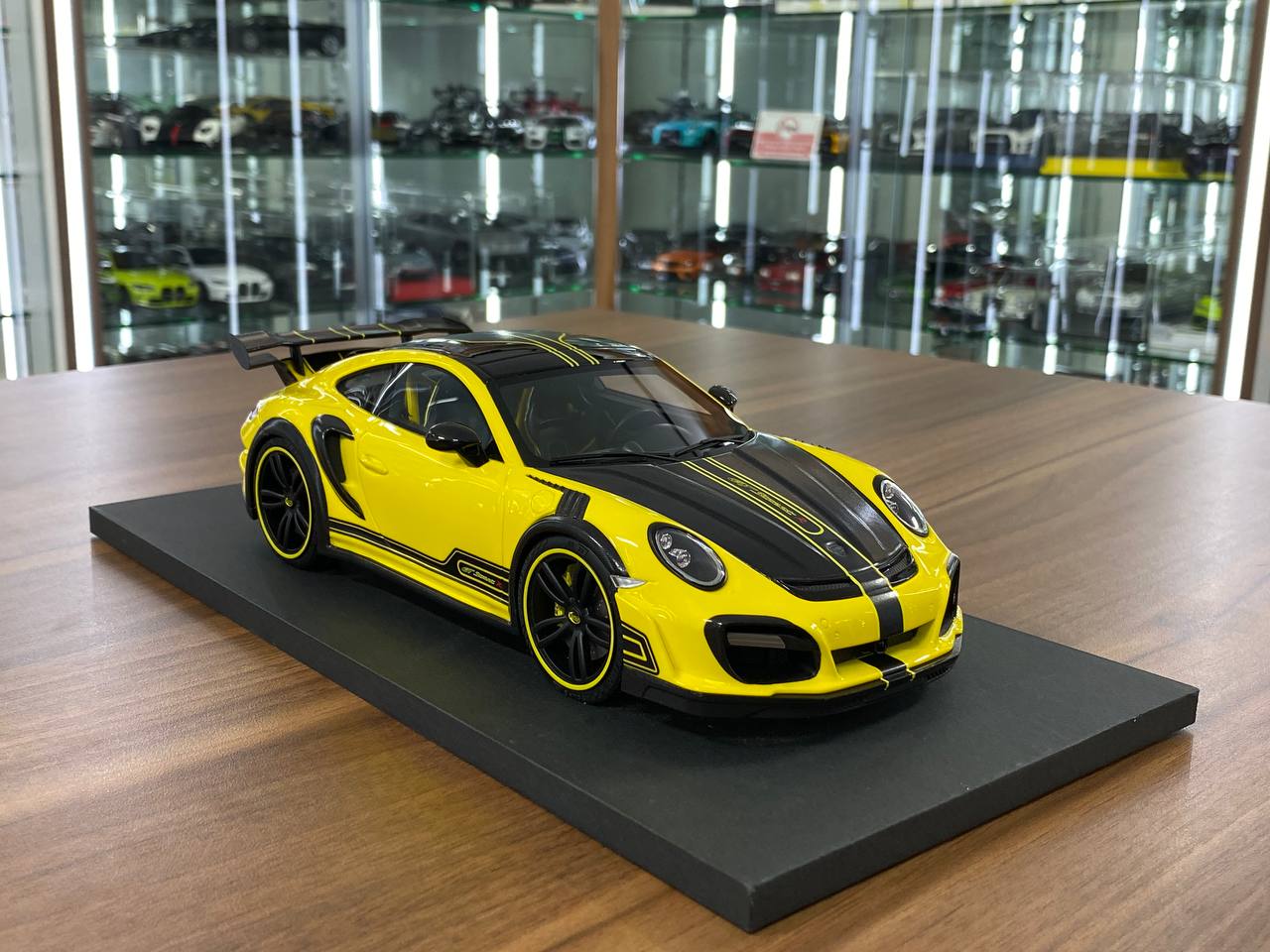 AutoBarn Porsche GT Street R Techart 1:18 resin model in Yellow – limited edition for Dubai collectors