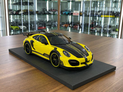AutoBarn Porsche GT Street R Techart 1:18 resin model in Yellow – limited edition for Dubai collectors