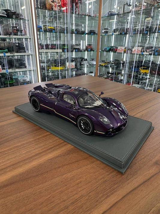 BBR Models Pagani Utopia Coupe in Purple, 1:18 resin, non‑opening, limited to 100 pcs. Rare hypercar collectible resin model for Dubai & GCC enthusiasts