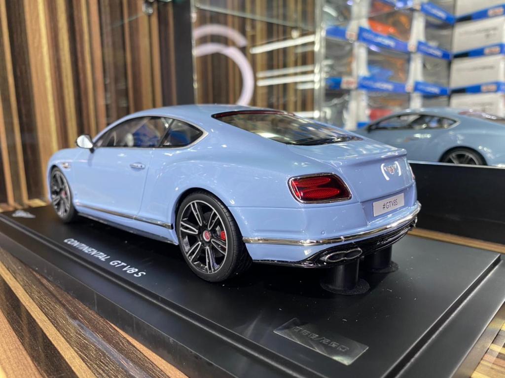 1/18 Diecast Bentley Continental GT V8S Baby Blue Scale Model Car