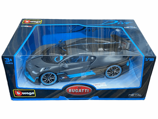 1/18 Diecast Bugatti Divo Matt Grey Bburago Scale Model Car