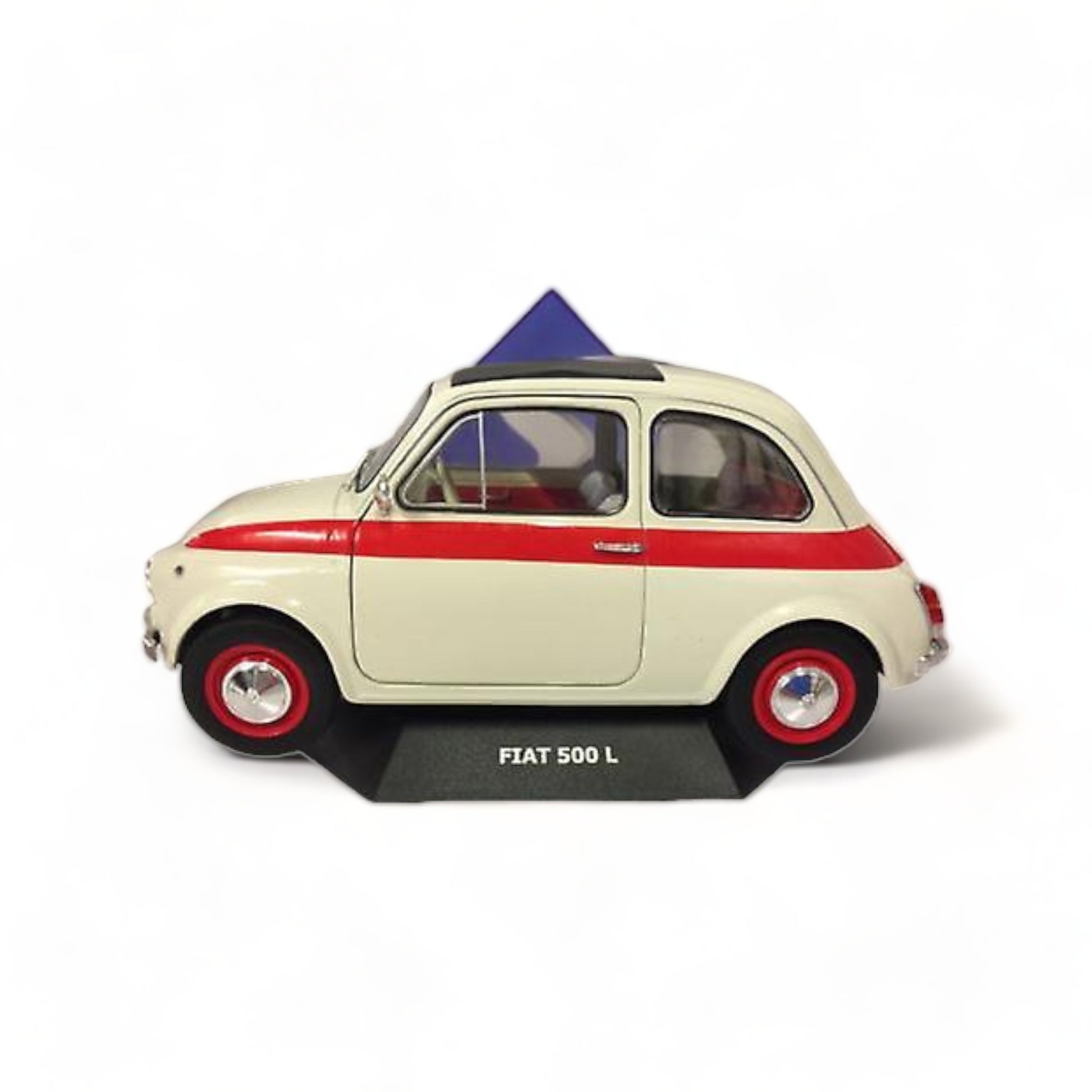 1/18 Diecast Fiat 500 L Solido White Miniature Model Car
