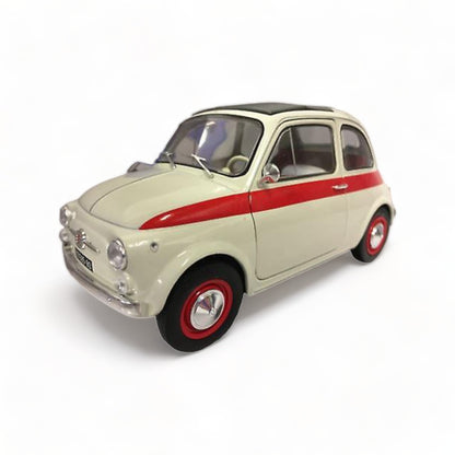 1/18 Diecast Fiat 500 L Solido White Miniature Model Car