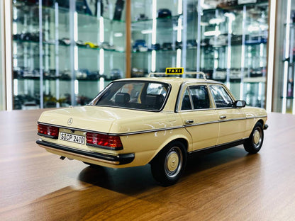 1/18 Metal Diecast Norev Dealer Edition Mercedes-Benz 200 E (W123) 1980 Taxi - Ivory, Limited Edition