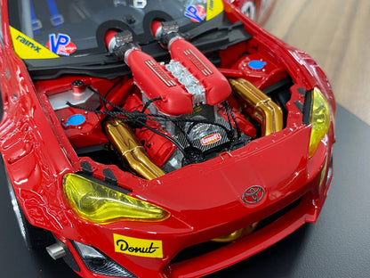 1/18 Diecast Toyota GT4586 411 Donut Red Model Car
