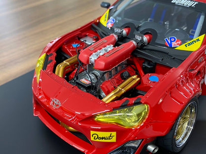 1/18 Diecast Toyota GT4586 411 Donut Red Model Car