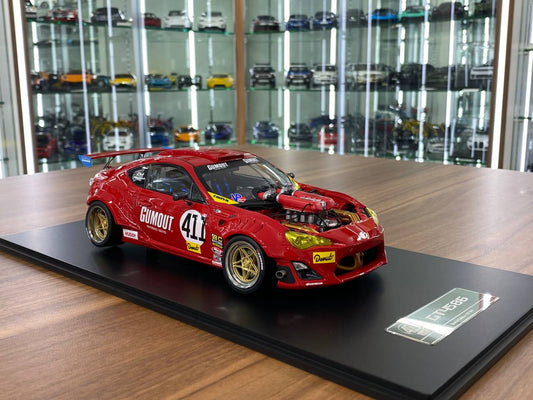 1/18 Diecast Toyota GT4586 411 Donut Red Model Car
