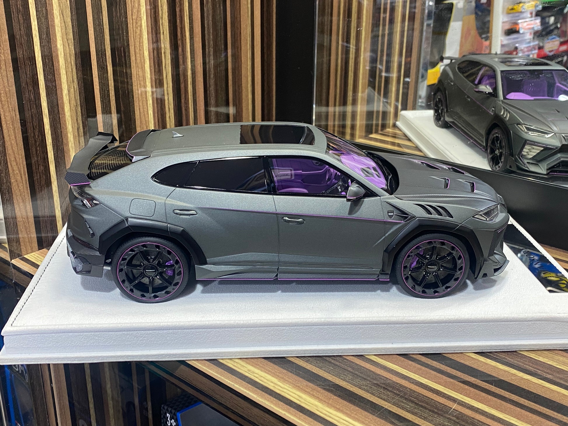 1/18 Diecast Lamborghini Mansory Urus Venatus - Grey Matt Purple Model Car|Sold in Dturman.com Dubai UAE.