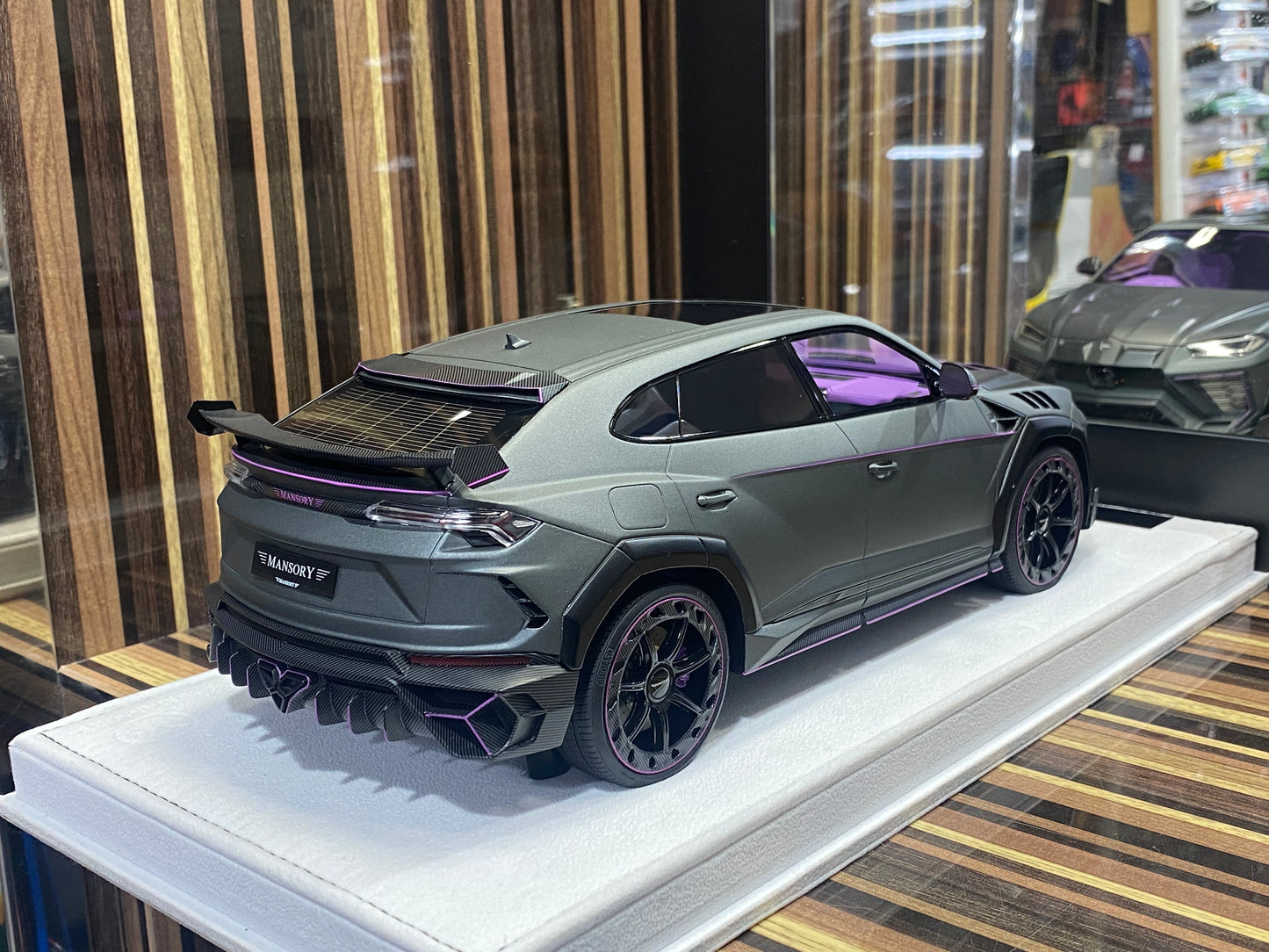 1/18 Diecast Lamborghini Mansory Urus Venatus - Grey Matt Purple Model Car|Sold in Dturman.com Dubai UAE.