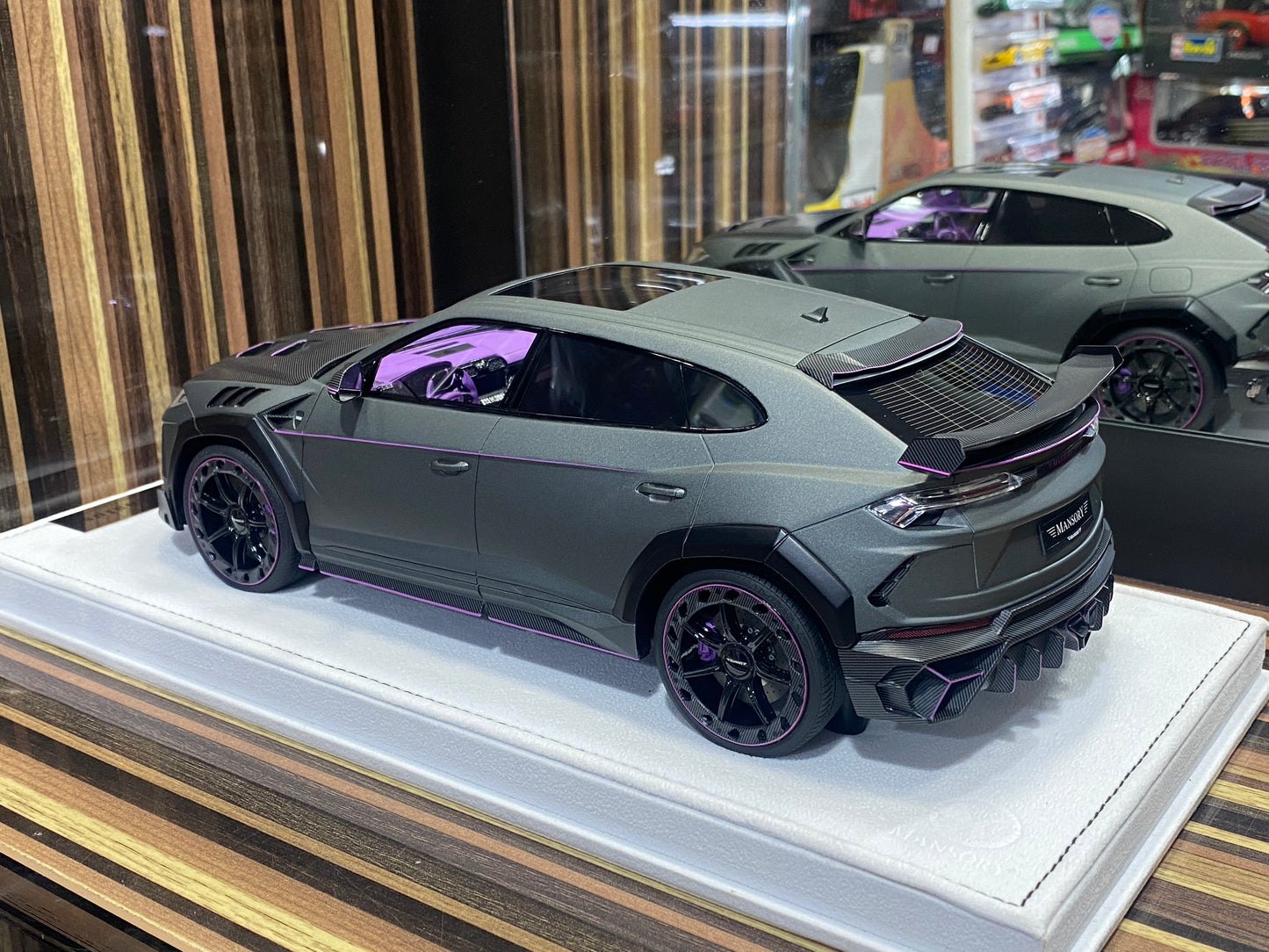 1/18 Diecast Lamborghini Mansory Urus Venatus - Grey Matt Purple Model Car|Sold in Dturman.com Dubai UAE.