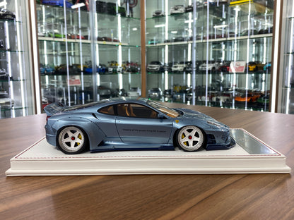 1/18 Resin Ferrari 430 Scuderia LB Performance – Azul Plateado, silver stripes| Davis & Giovanni