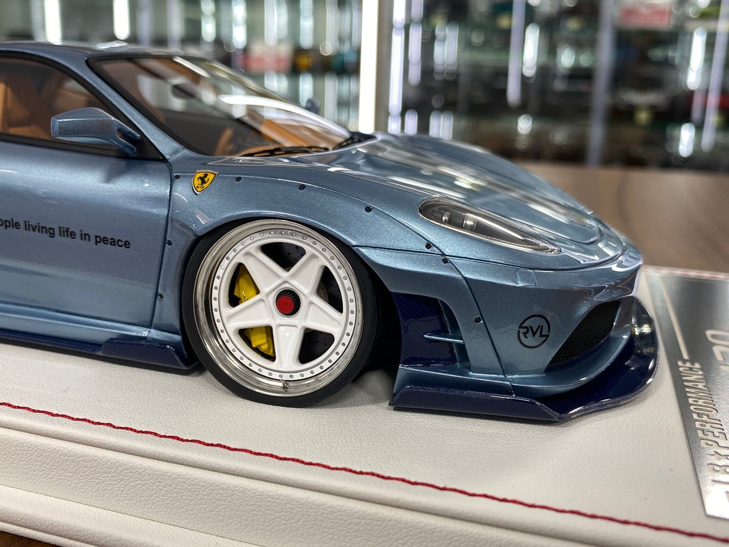 1/18 Resin Ferrari 430 Scuderia LB Performance – Azul Plateado, silver stripes| Davis & Giovanni