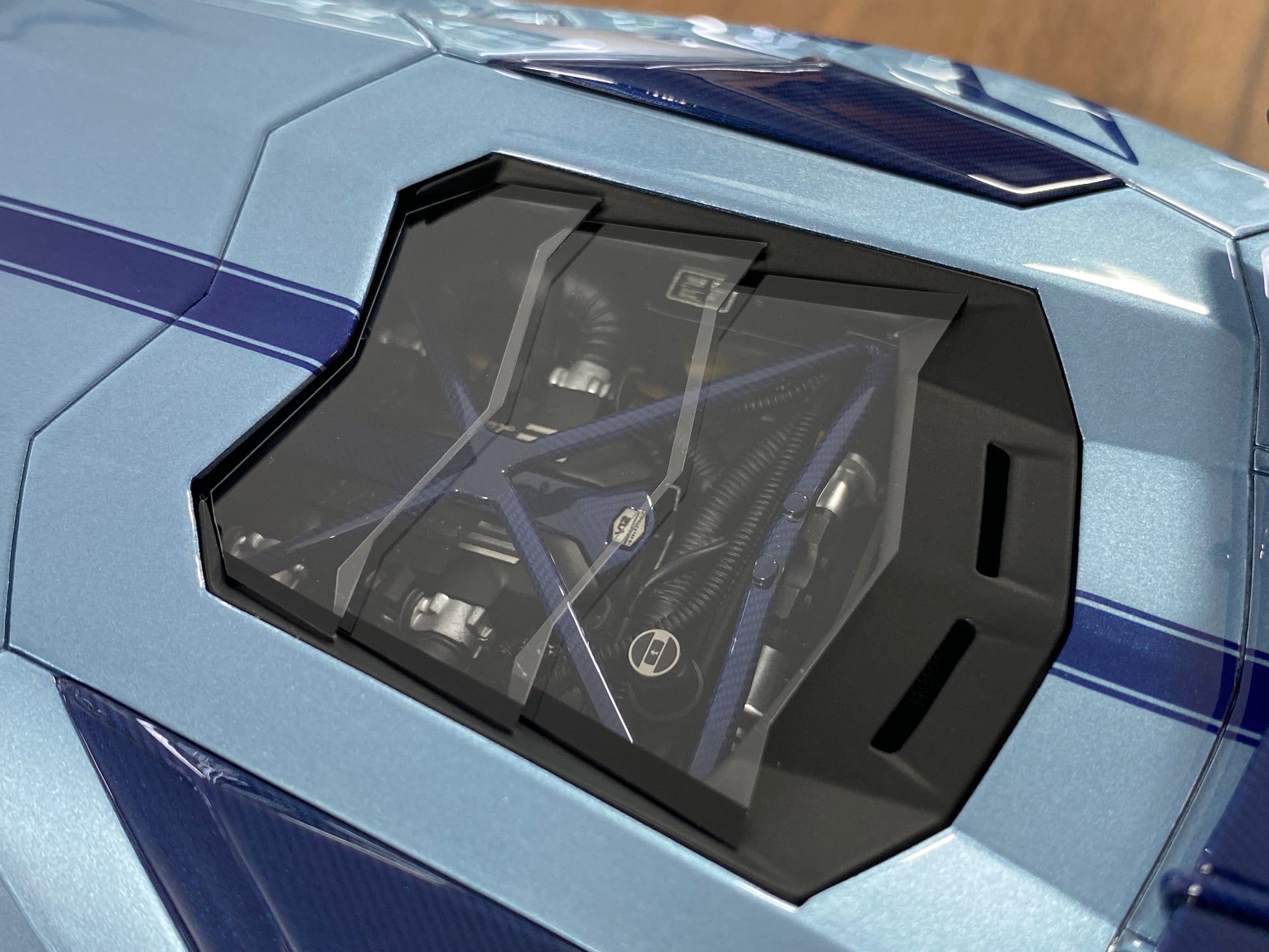 1/18 Resin Davis & Giovanni Lamborghini AVENTADOR LP 720-4 SV LB Performance with Azul Plateado, blue stripe, blue carbon Limited Edition - 10 pcs