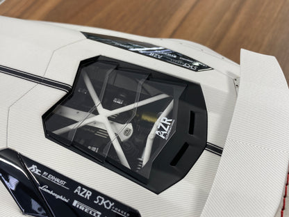 1/18 Resin Davis & Giovanni Lamborghini AVENTADOR LB Performance with White Carbon Fiber, black stripe Limited Edition - 10 pcs