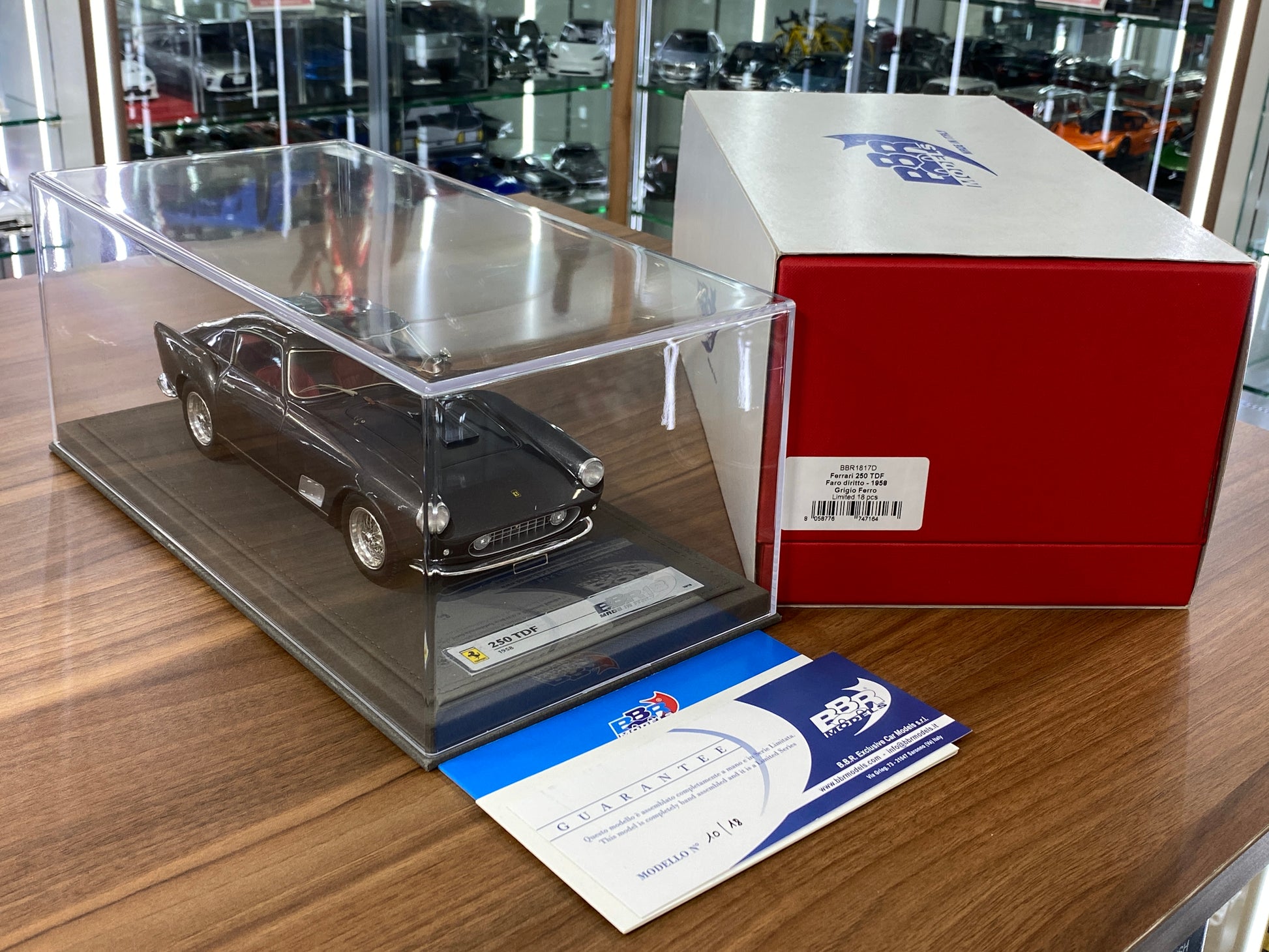1/18 Ferrari 250 TDF FARO DIRITTO 1958 – Grey (Grigio Ferro) | BBR Models Resin | Limited to 18 Pieces