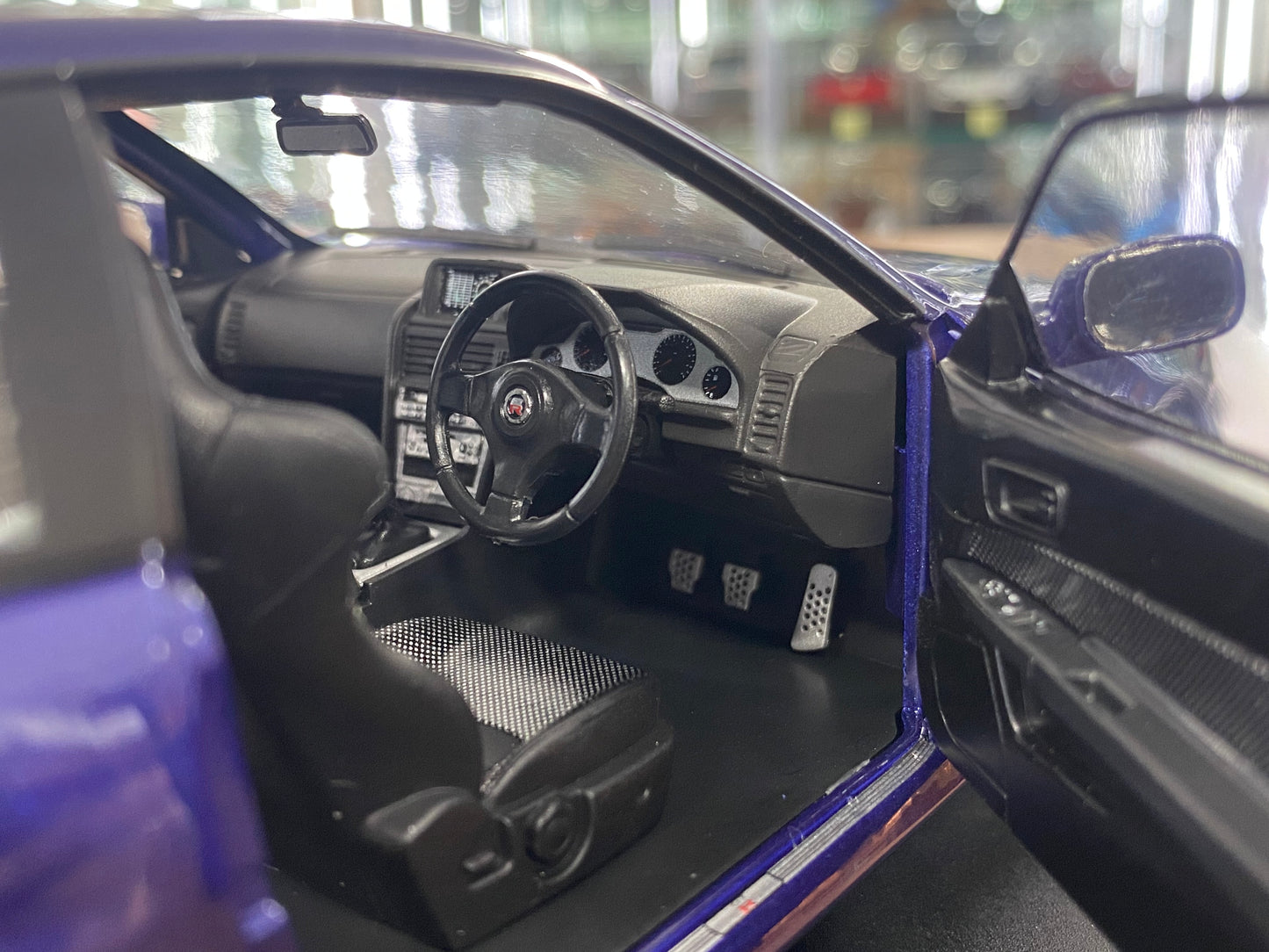 Diecast Nissan GT-R R34 Skyline Dark Blue 1/18 1999 by Solido Model Car