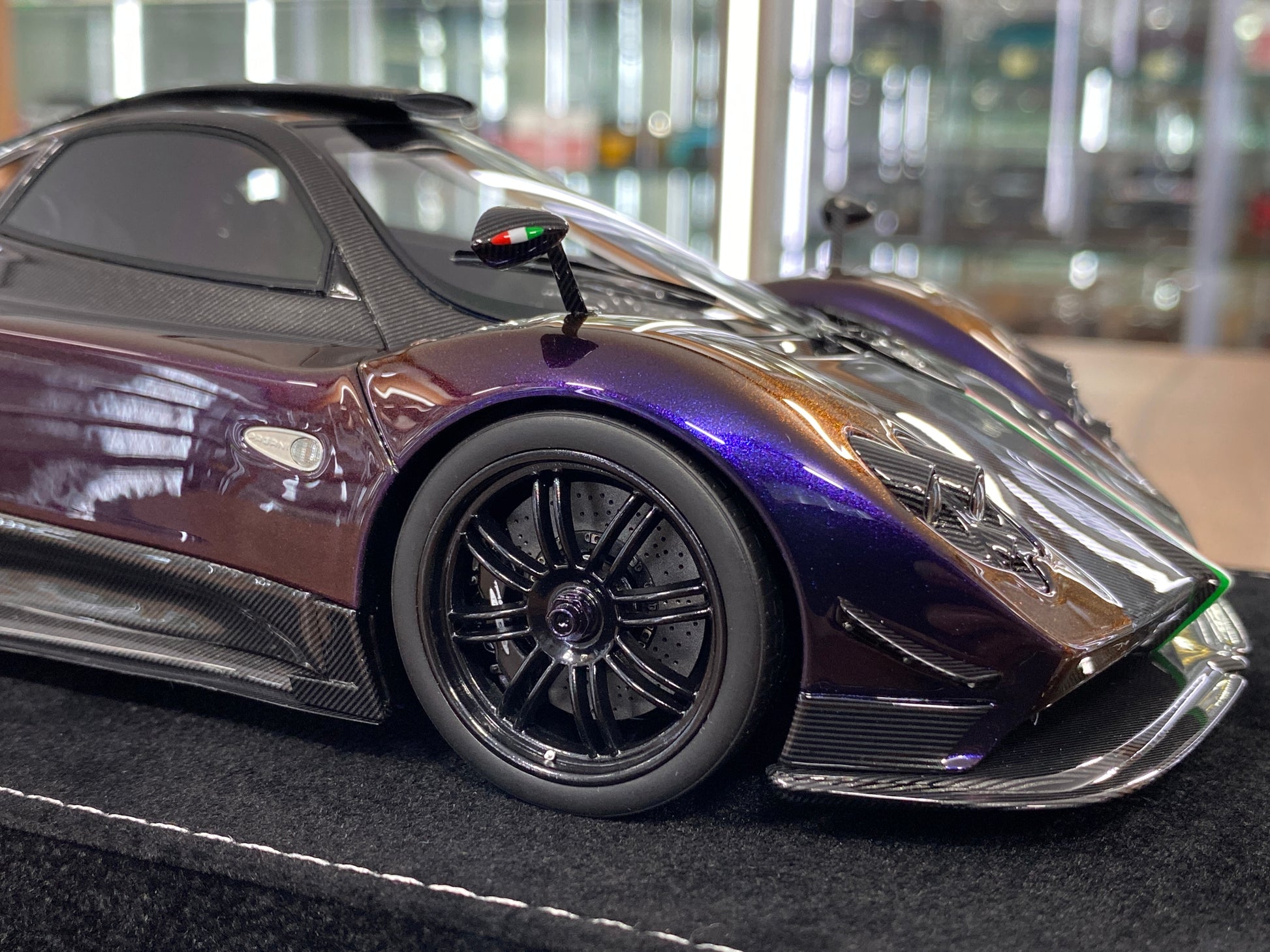 1/18 HH Model Pagani Zonda Cinque Chameleon Purple/Carbon Fiber Resin | Limited 30 pcs