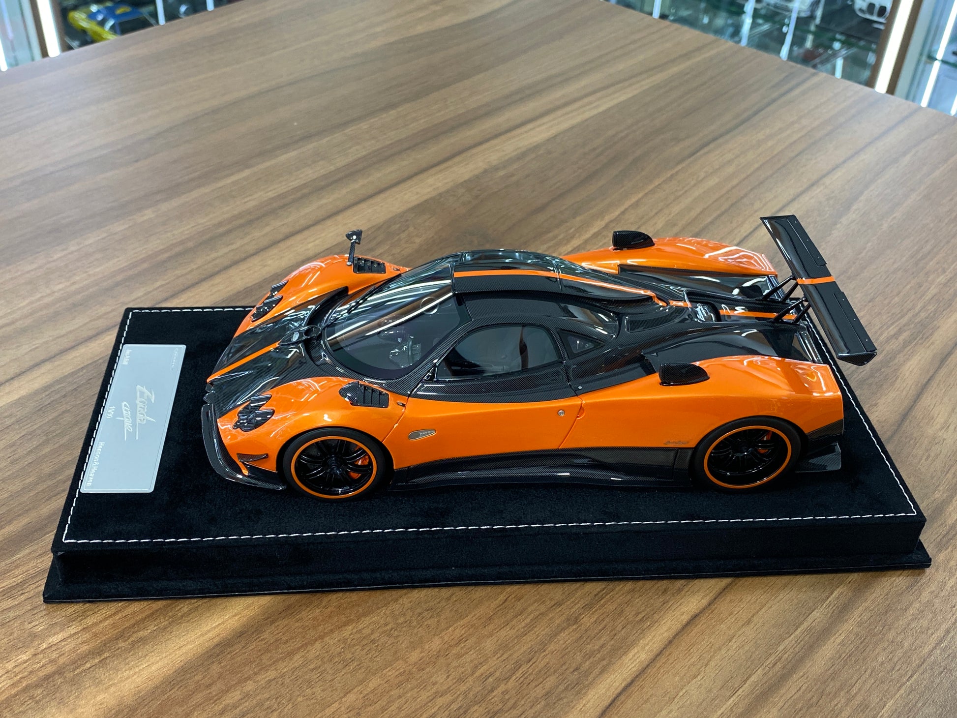 1/18 HH Model Pagani Zonda Cinque Orange/Carbon Fiber Resin | Limited 30 pcs