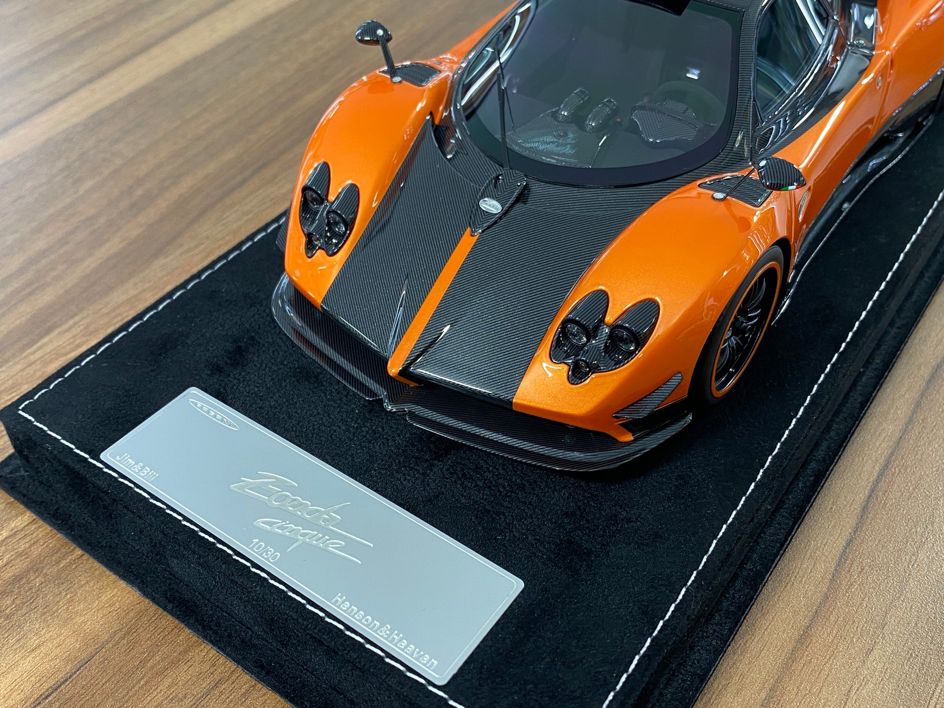 1/18 HH Model Pagani Zonda Cinque Orange/Carbon Fiber Resin | Limited 30 pcs