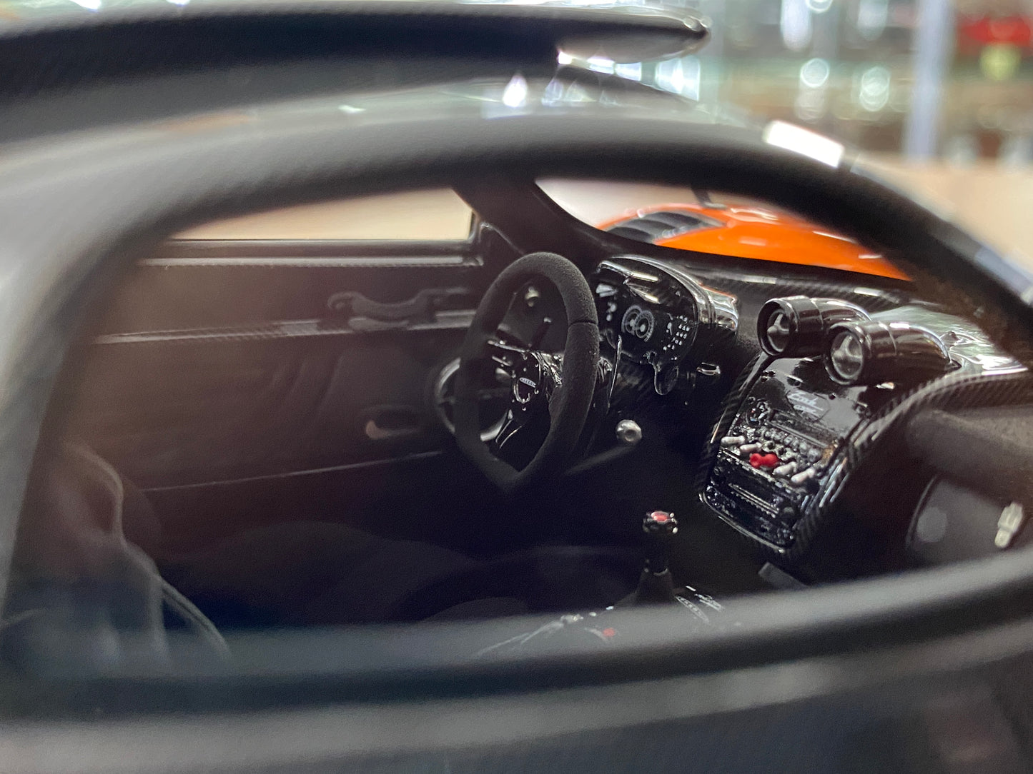 1/18 HH Model Pagani Zonda Cinque Orange/Carbon Fiber Resin | Limited 30 pcs