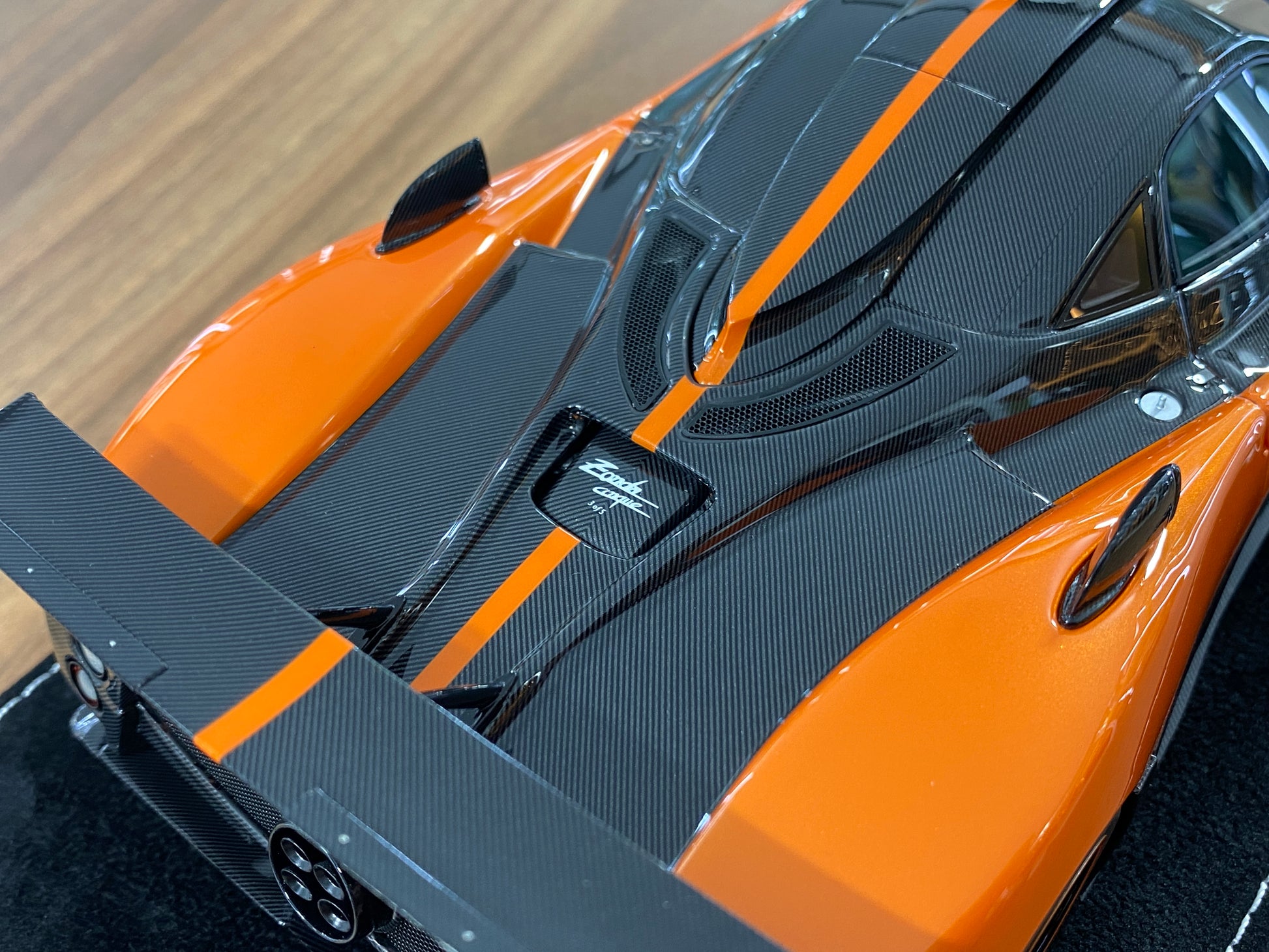 1/18 HH Model Pagani Zonda Cinque Orange/Carbon Fiber Resin | Limited 30 pcs