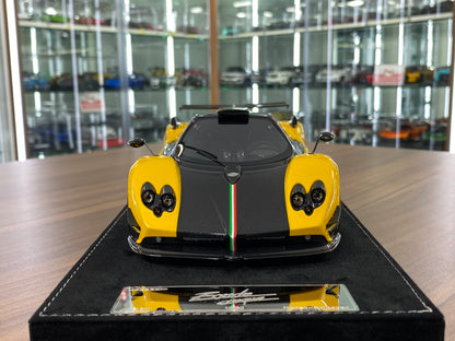 1/18 HH Model Pagani Zonda Cinque Yellow/Carbon Fiber Resin | Limited 30 pcs