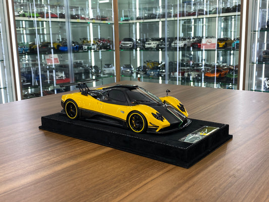1/18 HH Model Pagani Zonda Cinque Yellow/Carbon Fiber Resin | Limited 30 pcs