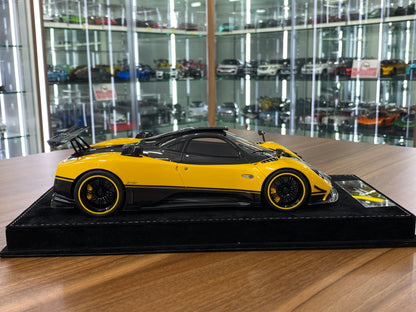 1/18 HH Model Pagani Zonda Cinque Yellow/Carbon Fiber Resin | Limited 30 pcs