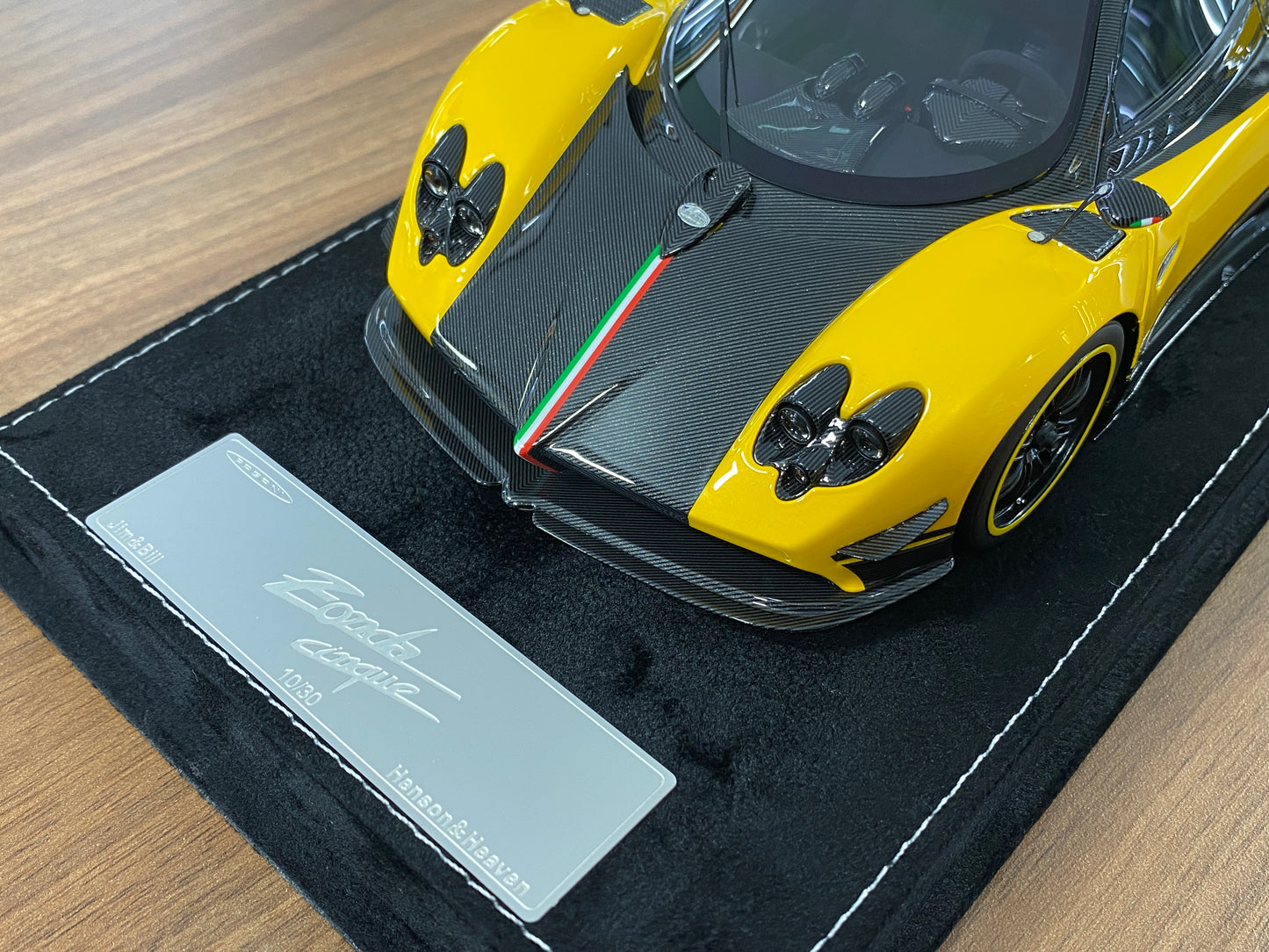 1/18 HH Model Pagani Zonda Cinque Yellow/Carbon Fiber Resin | Limited 30 pcs