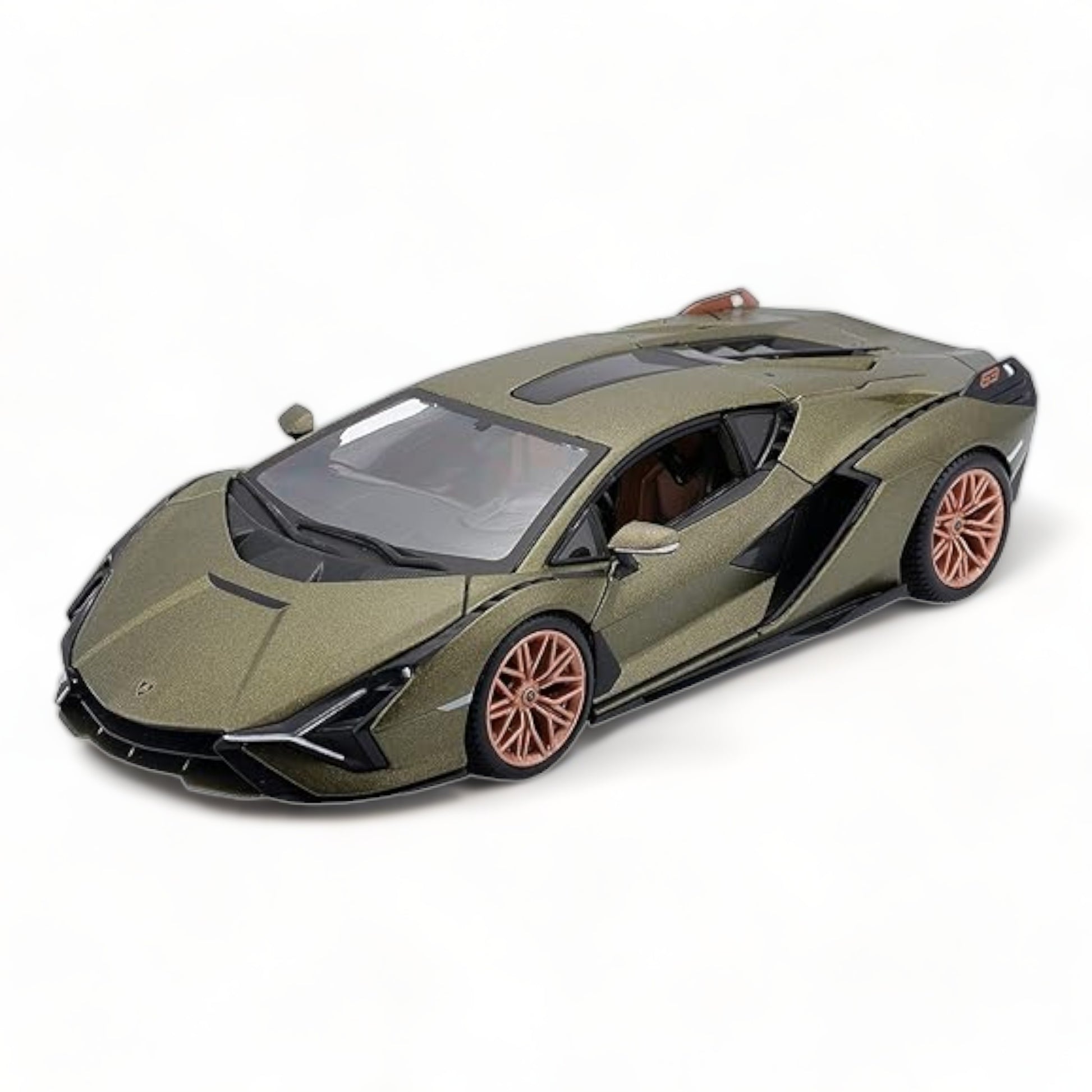 1/18 Diecast Lamborghini Sian FKP 37 Green Metallic  Bburago Scale Model Car